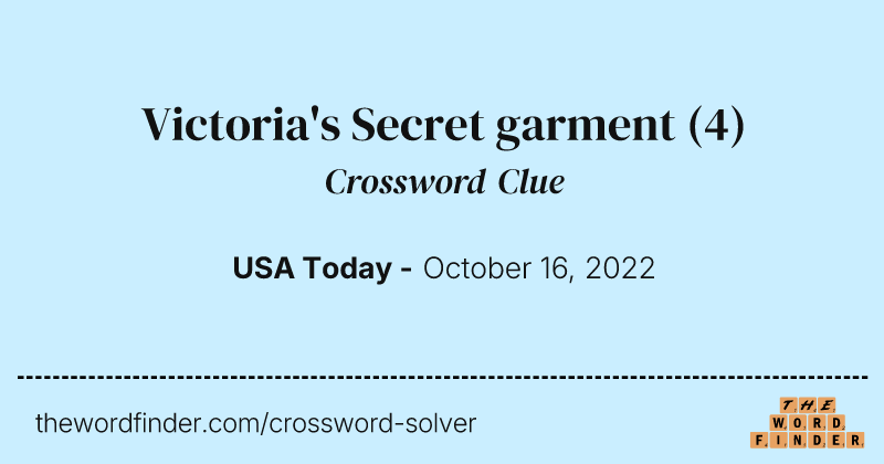 Victoria's Secret garment crossword clue image