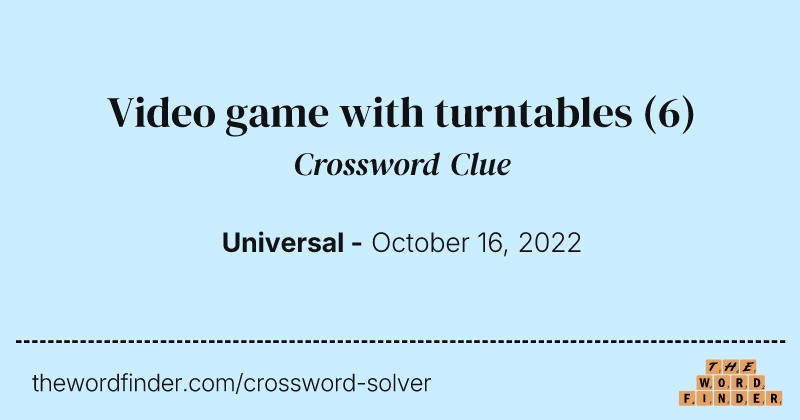 Video game with turntables crossword clue image