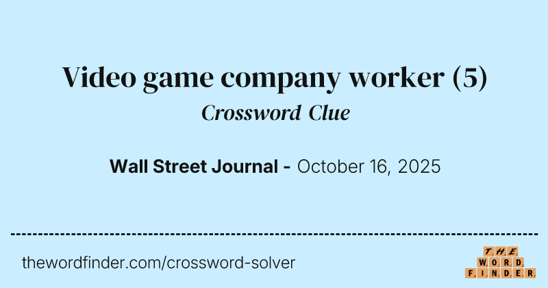 Video game company worker crossword clue image