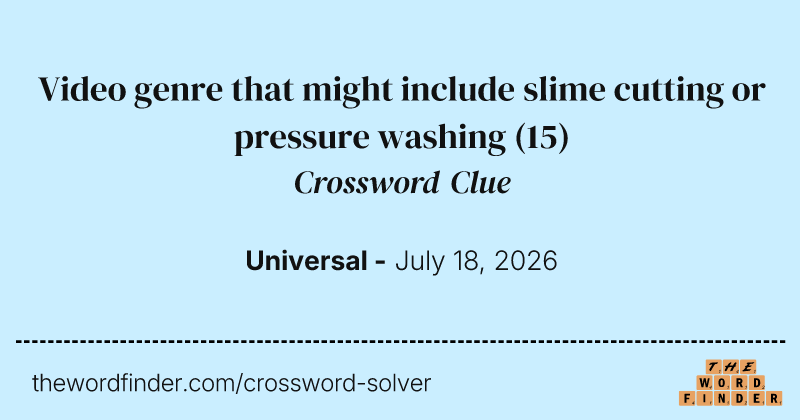Video genre that might include slime cutting or pressure washing crossword clue image