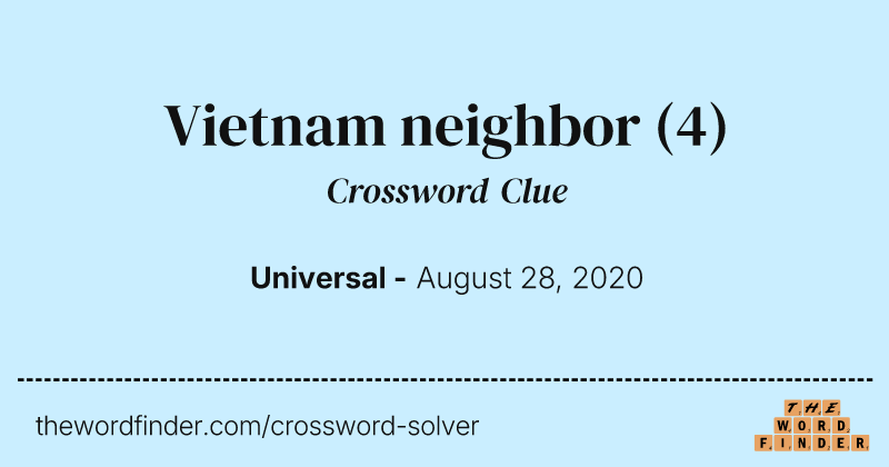 Vietnam neighbor crossword clue image