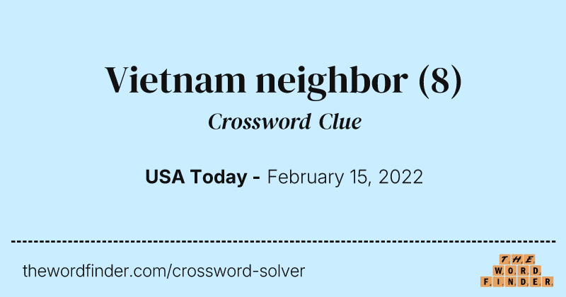 Vietnam neighbor crossword clue image