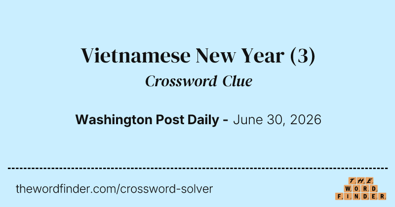 Vietnamese New Year crossword clue image