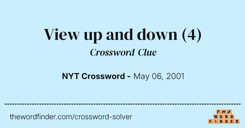 View up and down crossword clue image
