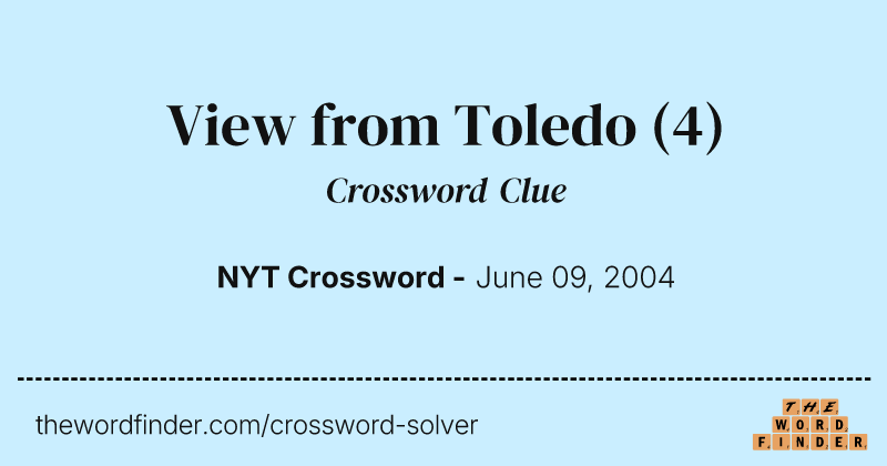 View from Toledo crossword clue image