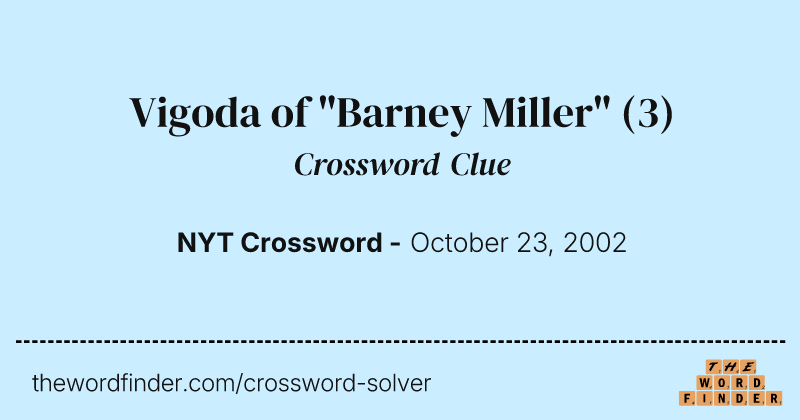 Vigoda of "Barney Miller" crossword clue image