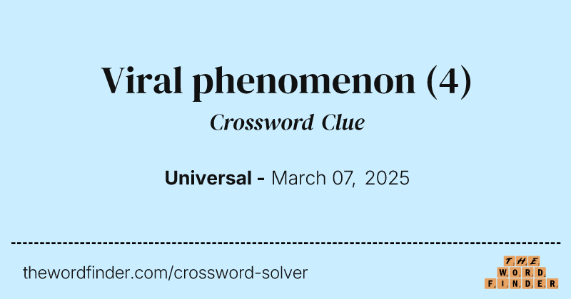 Viral phenomenon crossword clue image
