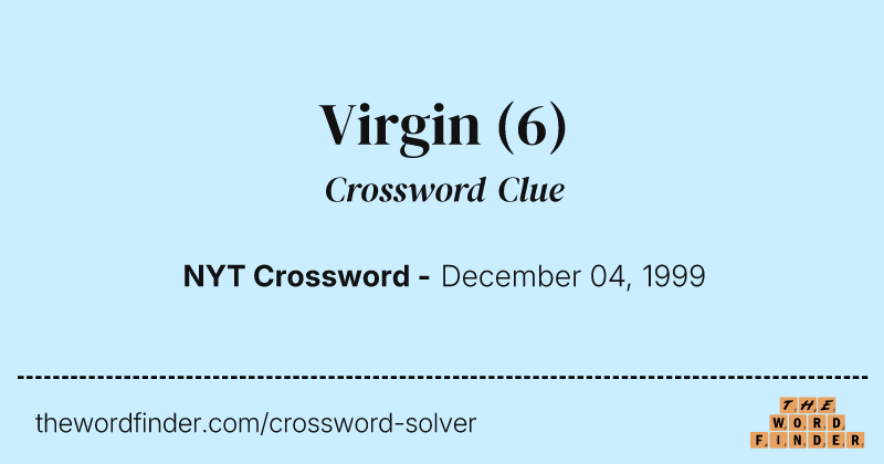Virgin crossword clue image