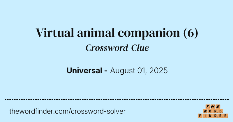 Virtual animal companion crossword clue image