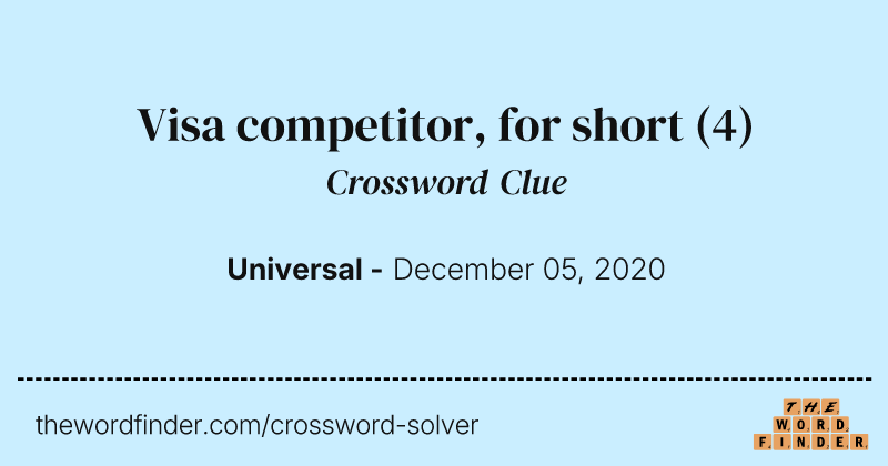 Visa competitor, for short crossword clue image