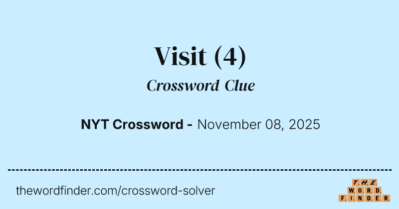 Visit crossword clue image