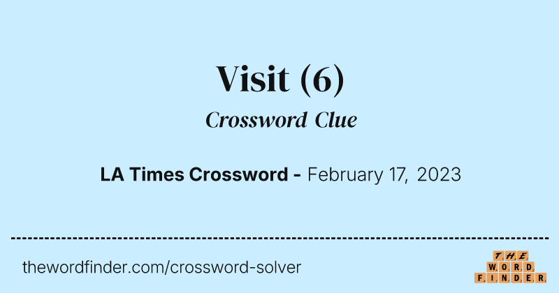 Visit crossword clue image