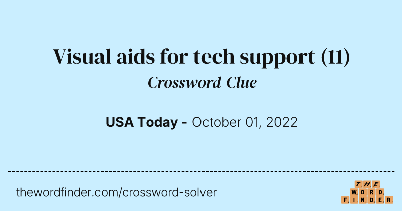 Visual aids for tech support crossword clue image