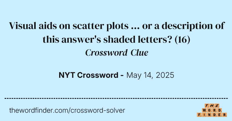 Visual aids on scatter plots ... or a description of this answer's shaded letters? crossword clue image