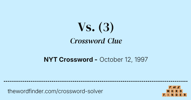Vs. crossword clue image