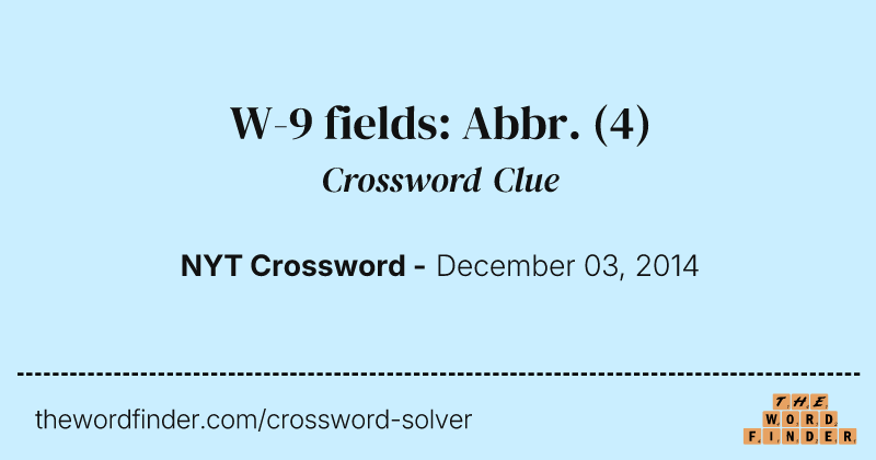W-9 fields: Abbr. crossword clue image