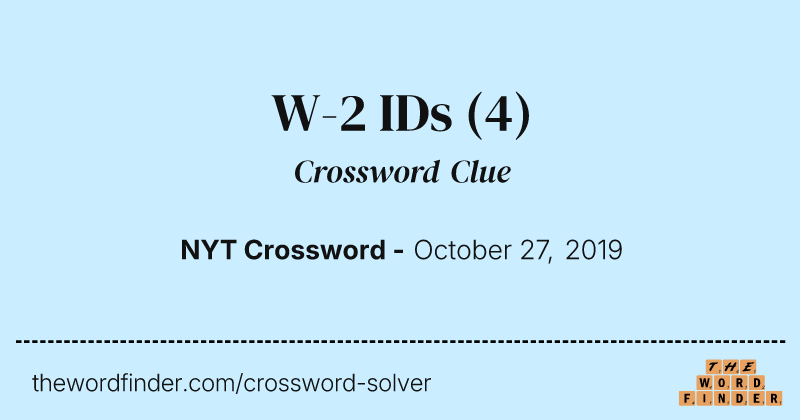 W-2 IDs crossword clue image