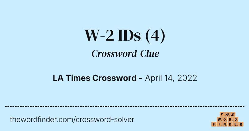 W-2 IDs crossword clue image