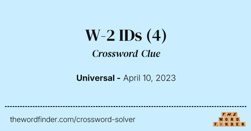 W-2 IDs crossword clue image