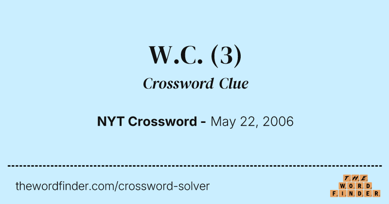 W.C. crossword clue image