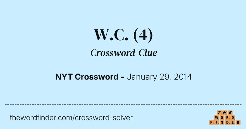 W.C. crossword clue image