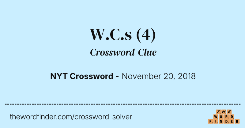W.C.s crossword clue image