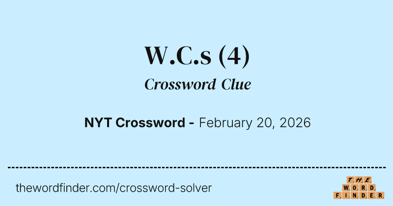 W.C.s crossword clue image