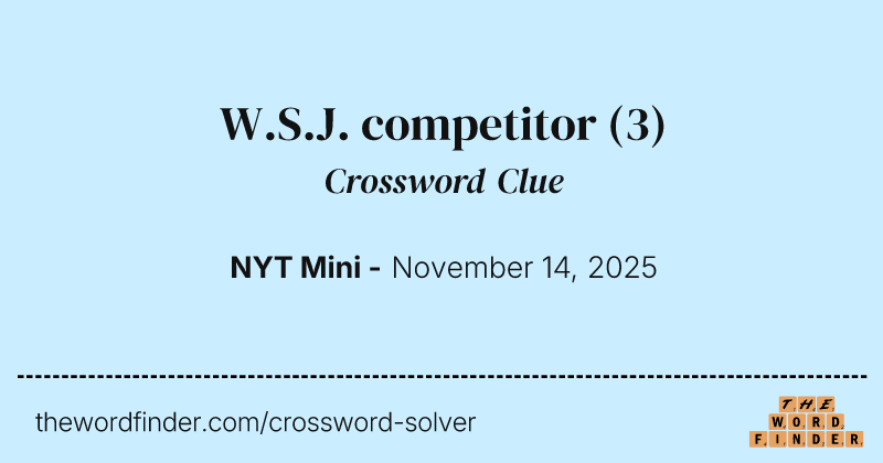 W.S.J. competitor crossword clue image
