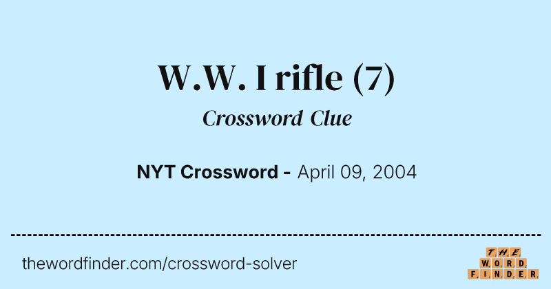 W.W. I rifle crossword clue image