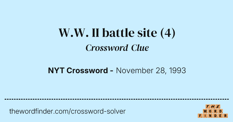 W.W. II battle site crossword clue image