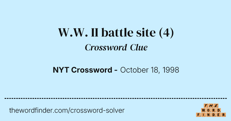 W.W. II battle site crossword clue image
