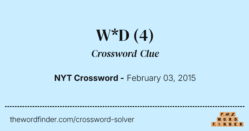 W*D crossword clue image