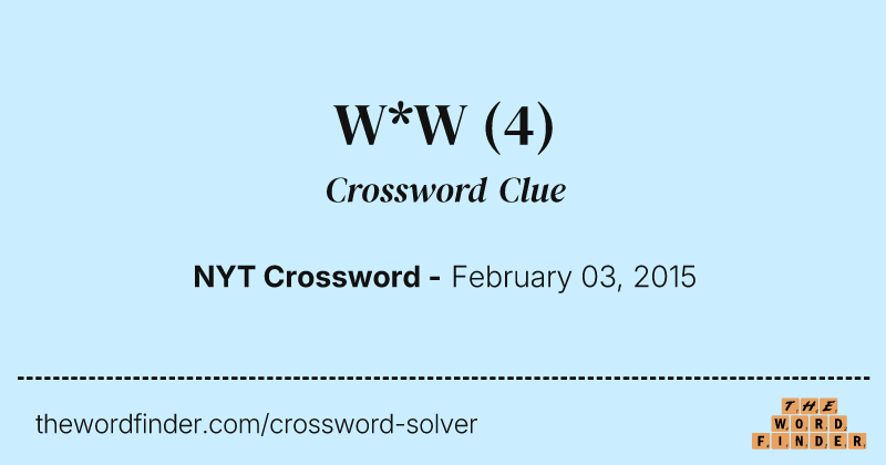 W*W crossword clue image
