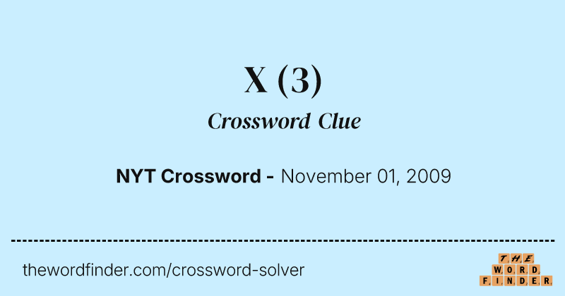 X crossword clue image
