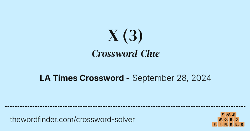 X crossword clue image