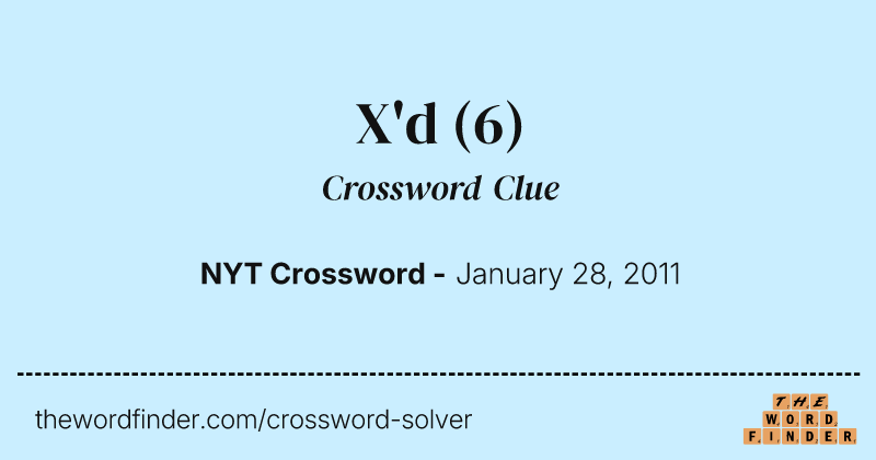 X'd crossword clue image