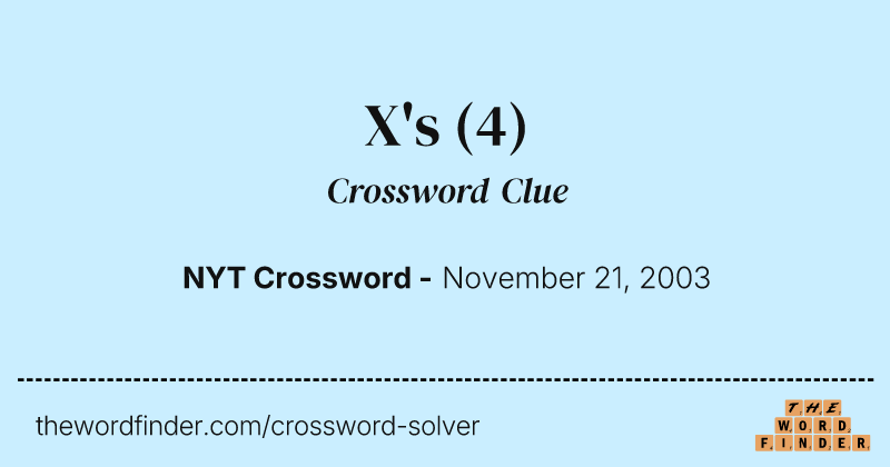 X's crossword clue image