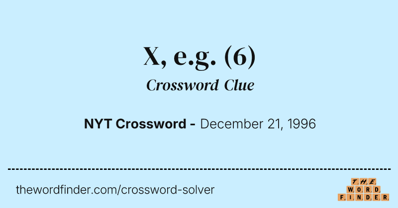 X, e.g. crossword clue image