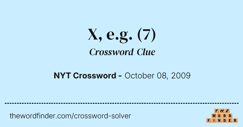 X, e.g. crossword clue image