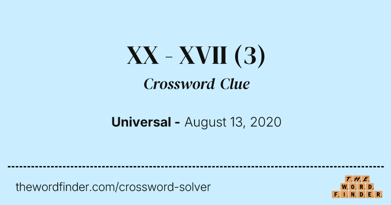XX - XVII crossword clue image
