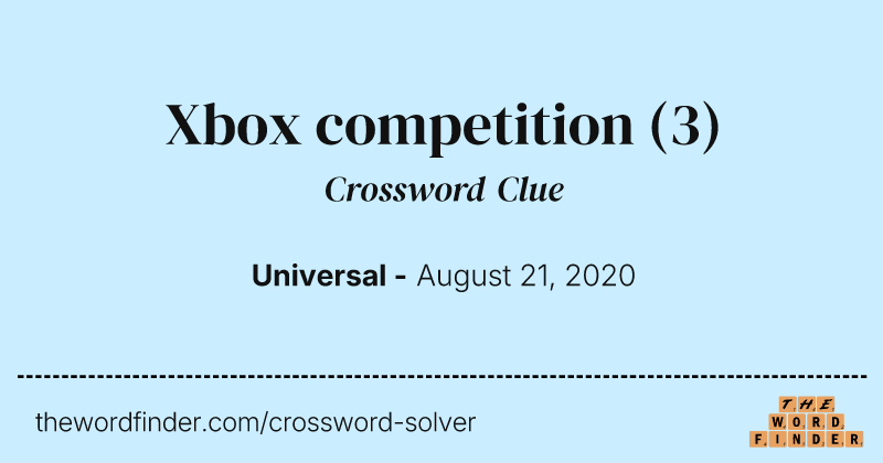 Xbox competition crossword clue image