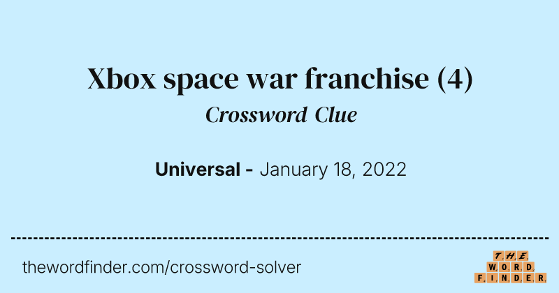 Xbox space war franchise crossword clue image