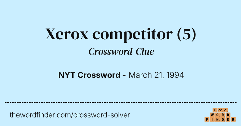 Xerox competitor crossword clue image