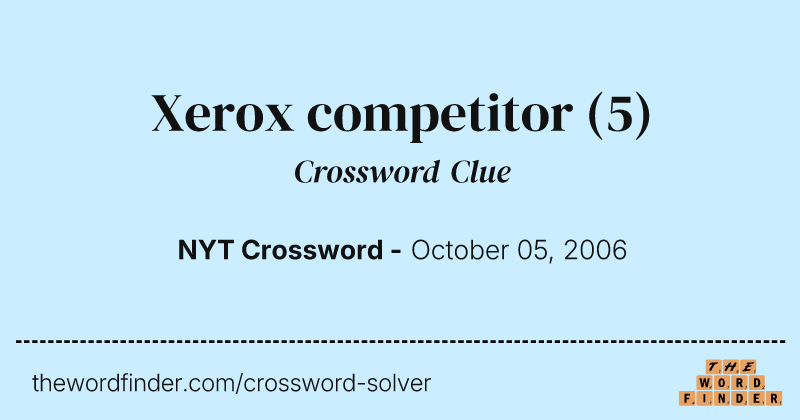 Xerox competitor crossword clue image