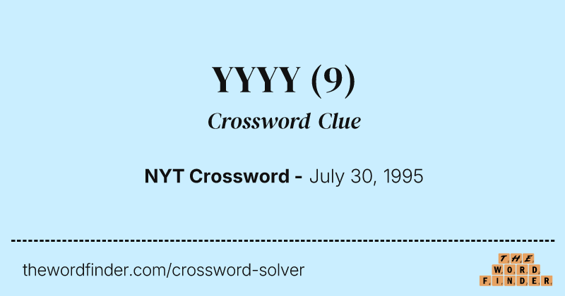 YYYY crossword clue image