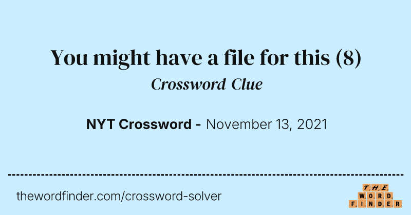 You might have a file for this crossword clue image