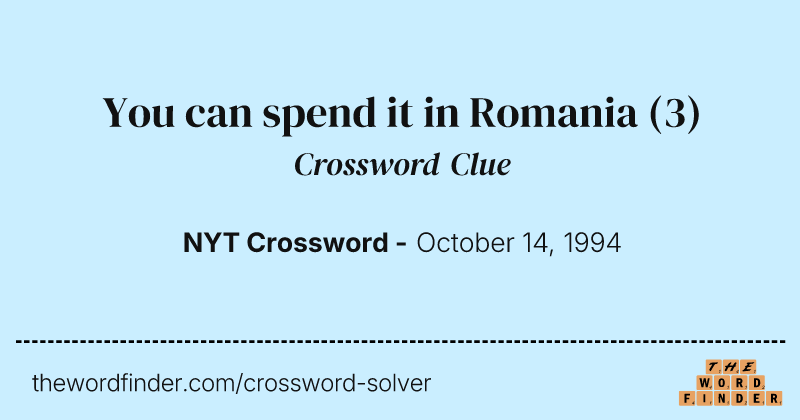 You can spend it in Romania crossword clue image