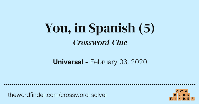 You, in Spanish crossword clue image