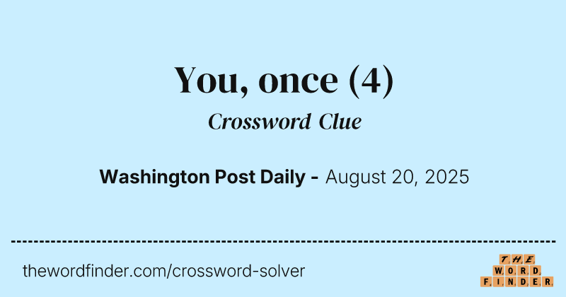 You, once crossword clue image