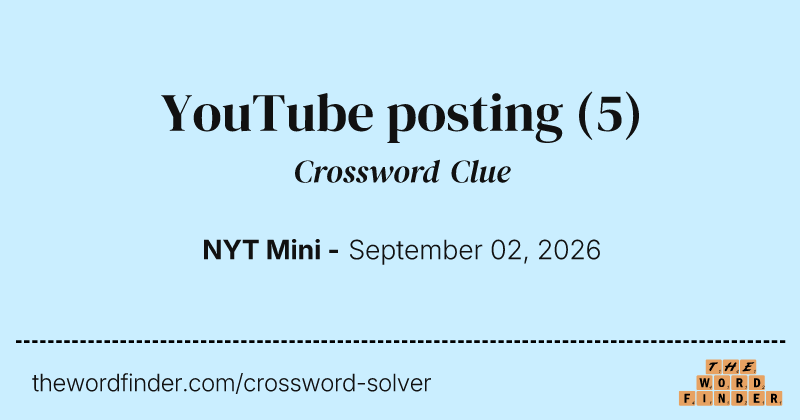 YouTube posting crossword clue image